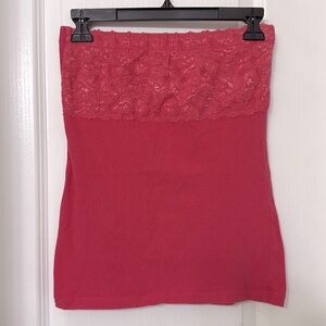 Dark pink lace tube top size M